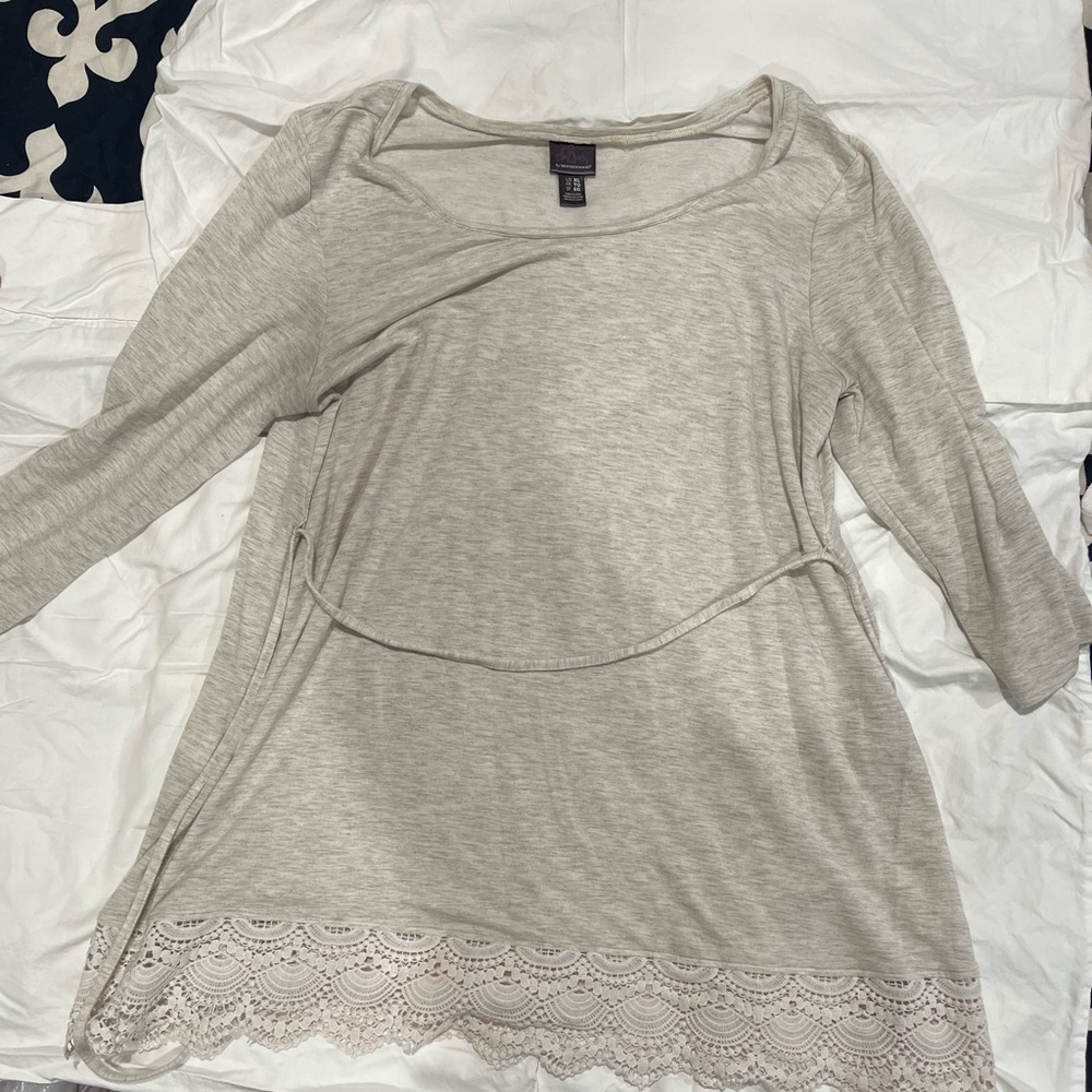 OhBaby by Motherhood Maternity Blouse w/ Lace trim